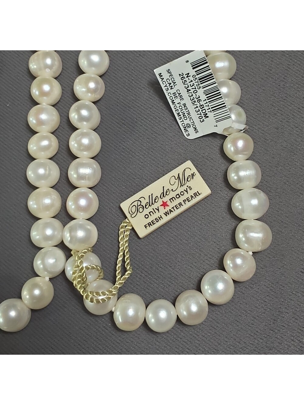 Belle De Mer 36inch “8.5-9.5mm Macy’s Fresh Water Pearl